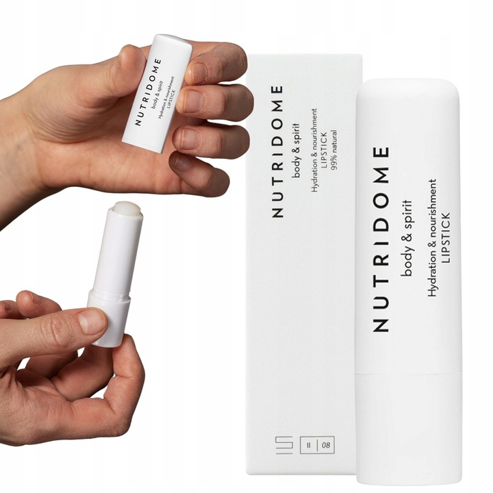 Balsam de buze, Nutridome, Protector 99% Ingrediente Naturale, Hipoalergenic, Hidrateaza Si Regenereaza Intens, Strat Protector Contra Vantului Si Gerului, Stick, Transparent 4.2 g