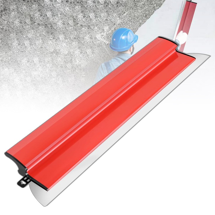 Gletiera profesionala, Bedee®, 80*14.5cm, Lama de 0,35 mm, maner ergonomic, lama din otel inoxidabil, lama inlocuibila, lama semicirculara, potrivita pentru aplicarea finisajelor de beton si a acoperirilor decorative cu ceara