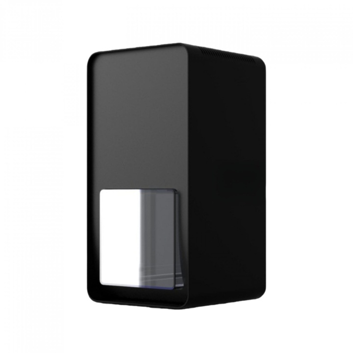 Dezumidificator pentru casa, Rezervor 1200ml, Doua moduri de lucru si lumini LED colorate, cu Functie de Uscare si Purificare a Aerului, pentru dormitor, subsol, baie, bucatarie, birou, Negru