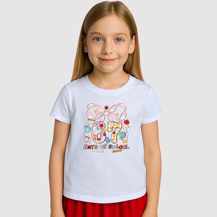 Tricou Copii SIX SEVEN 67 Fundita Inimi Copii, Alb