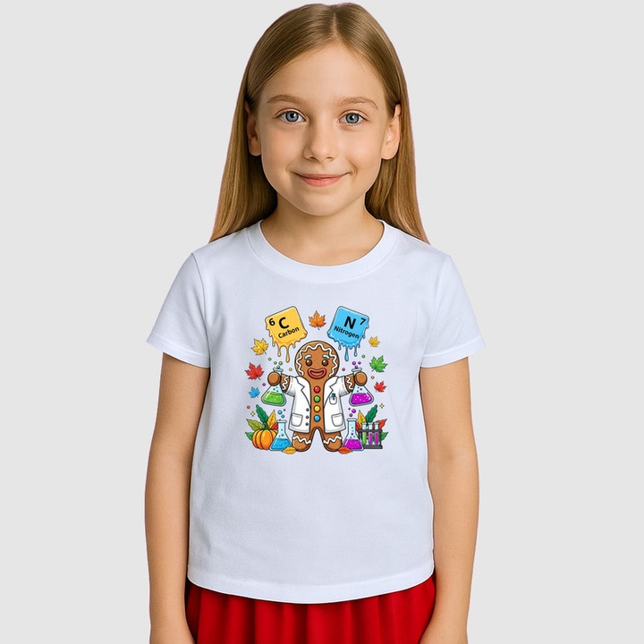 Tricou Copii SIX SEVEN 67 Om De Turta Dulce Stiinta, Alb