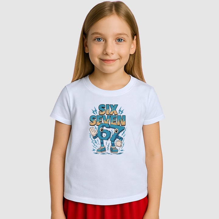 Tricou Copii SIX SEVEN 67 Robot Ice Winter, Alb