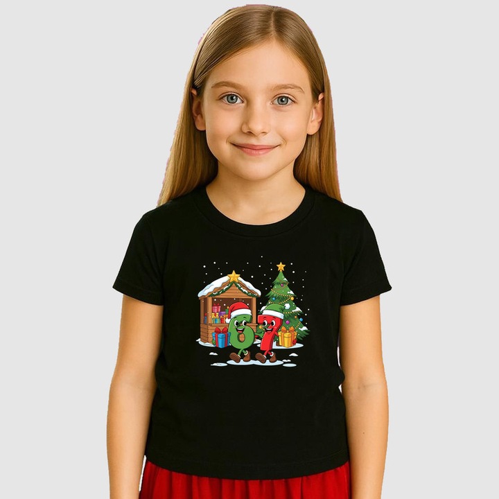Tricou Copii SIX SEVEN 67 Cadouri Craciun, Negru