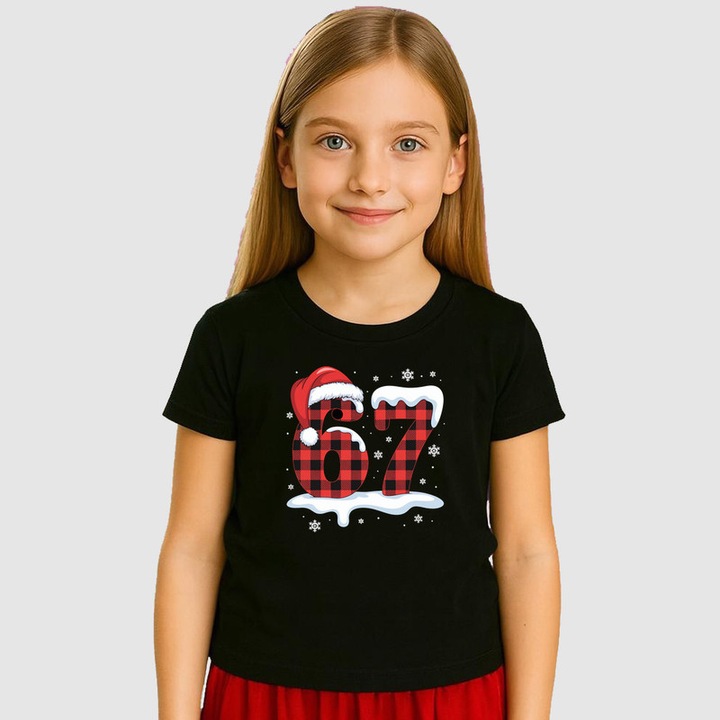 Tricou Copii SIX SEVEN 67 Cifra Zapada, Negru