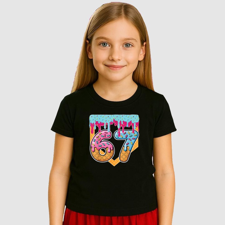 Tricou Copii SIX SEVEN 67 Donut Drip Color, Negru