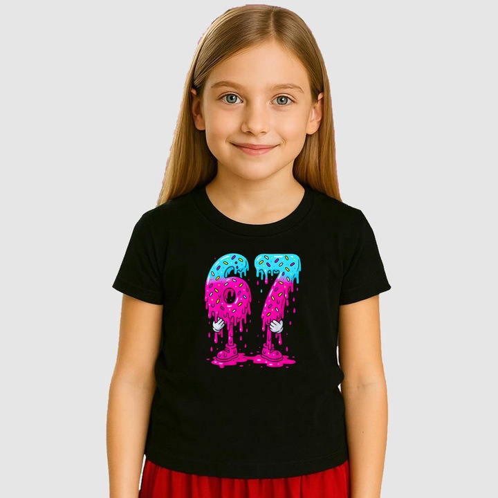 Tricou Copii SIX SEVEN 67 Dripping Paint Pink, Negru