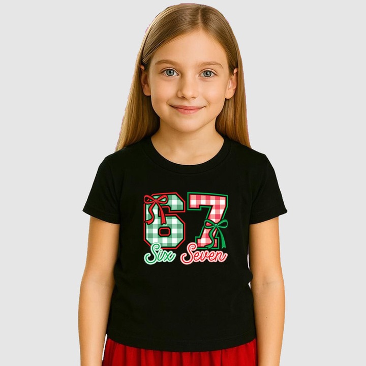 Tricou Copii SIX SEVEN 67 Fundita Craciun, Negru