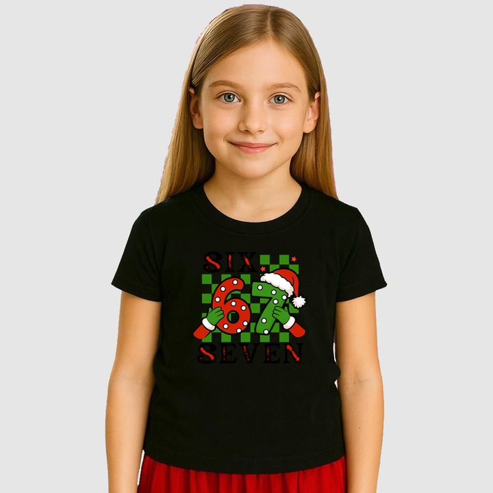 Tricou Copii SIX SEVEN 67 Logo Clasic Verde, Negru