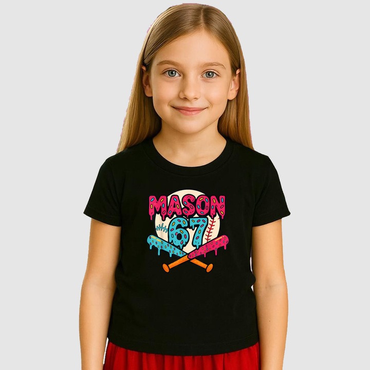 Tricou Copii SIX SEVEN 67 Mason Baseball Urban, Negru