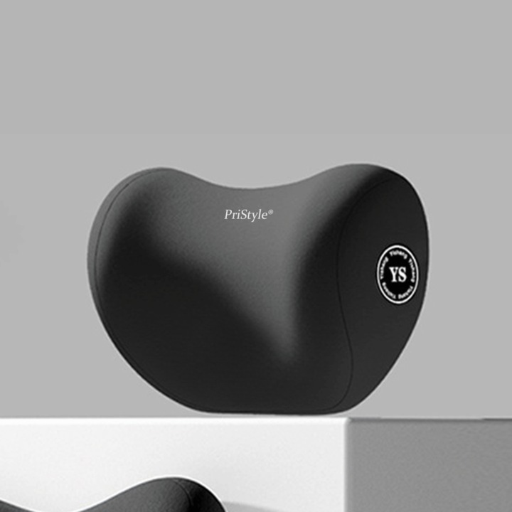 Perna Tetiera Auto din Spuma cu Memorie, Suport Ergonomic pentru Gat, Design Anatomic, Reducere Dureri Cervicale, Confort Premium pentru Condus Indelungat, Neagra, PriStyle®