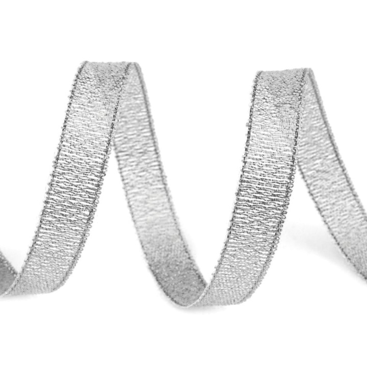Panglica Lurex 0.6 cm latime - argintiu, 22m rola