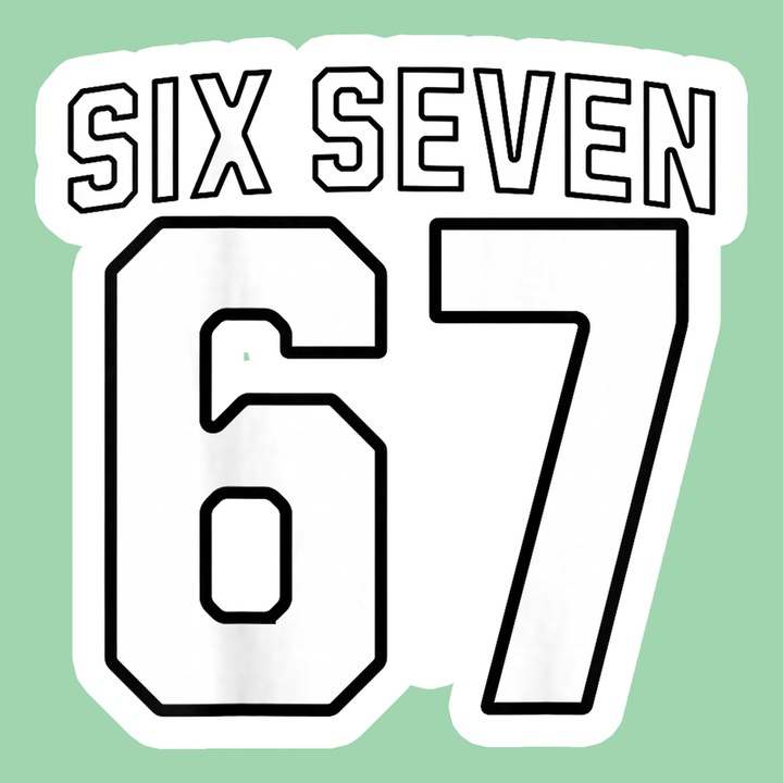 Sticker SIX SEVEN 67 Logo Clasic Alb Negru, Autoadeziv, Cri-Flo, Dimensiune 6 cm