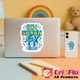 Sticker SIX SEVEN 67 Robot Blue Power, Autoadeziv, Cri-Flo, Dimensiune 10 cm