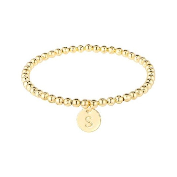 Bratara fashion pentru femei cu litera W contra energiei negative-aurie