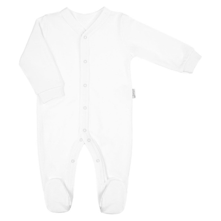Nicol fehér pamut baba kezeslábas, Fehér