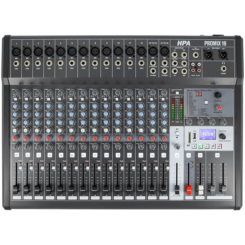 Mixer analogic HPA Promix 16, 16 canale, multi-efecte, 48V, 432x590x106, 2mm