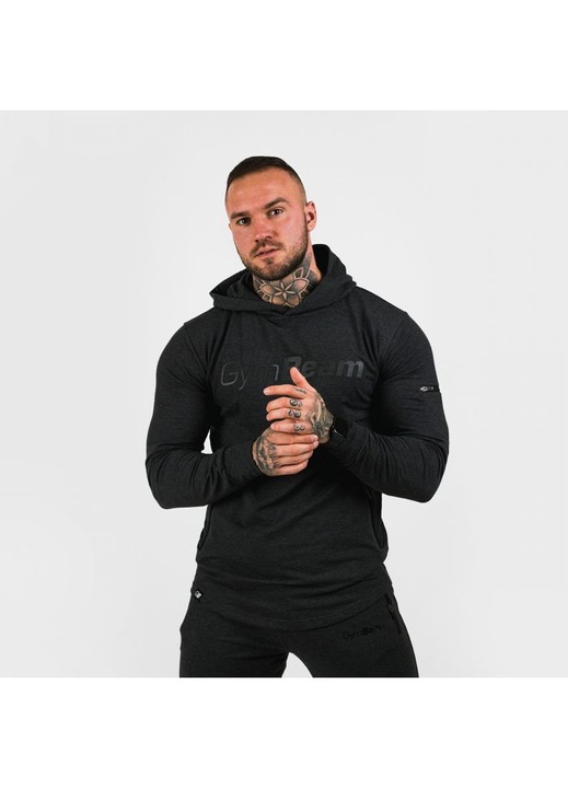 Hanorac barbati GymBeam, Urban Grey, gluga tip, buzunare laterale cu fermoar, M