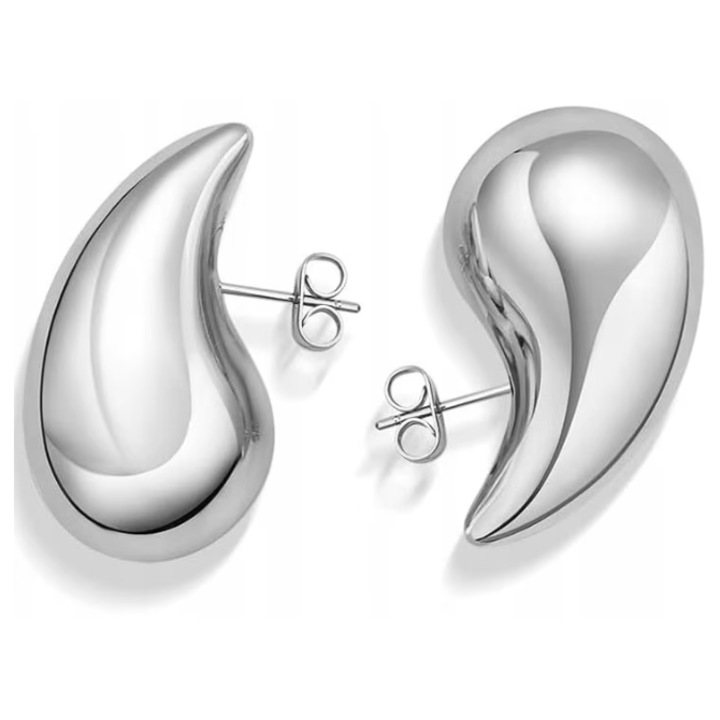 Cercei din argint 925 cu picaturi de lacrimi mari, cu stifturi din argint
