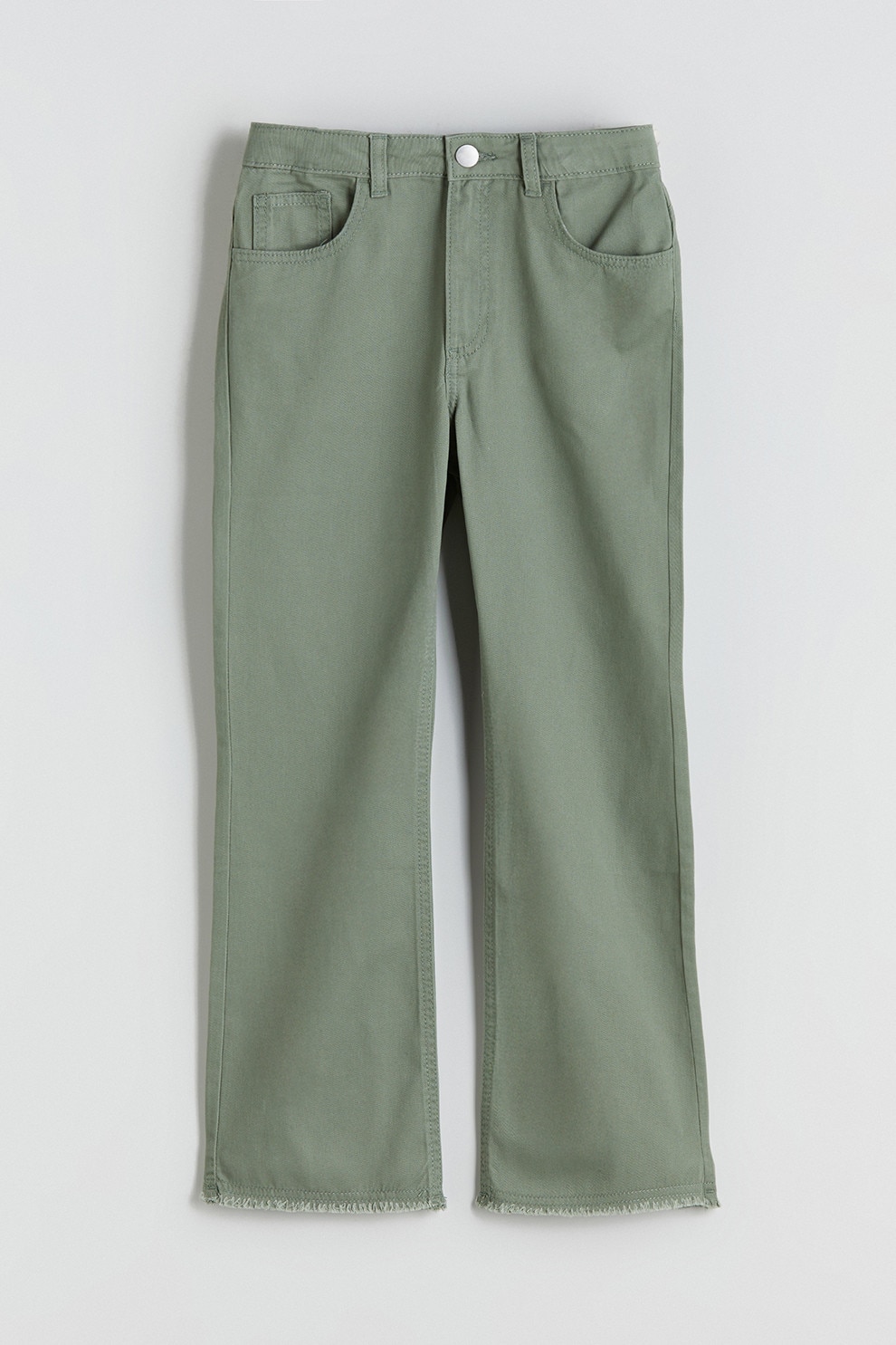 LC WAIKIKI, Pantaloni evazati din denim, Verde sparanghel, 140-146 CM