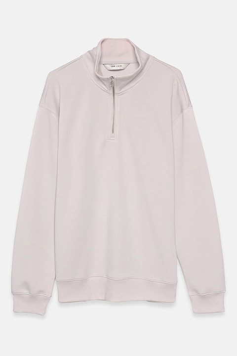 LC WAIKIKI, Bluza de trening din amestec de modal cu fenta cu fermoar, Roz pal