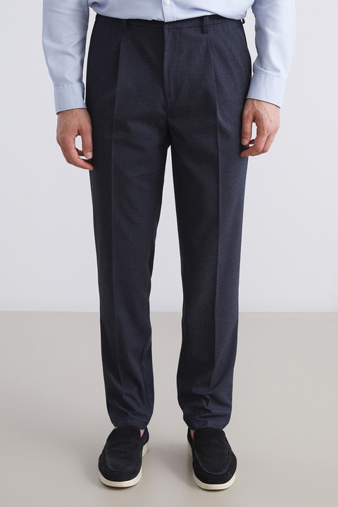 LC WAIKIKI, Pantaloni chino cu model houndstooth, Albastru ultramarin