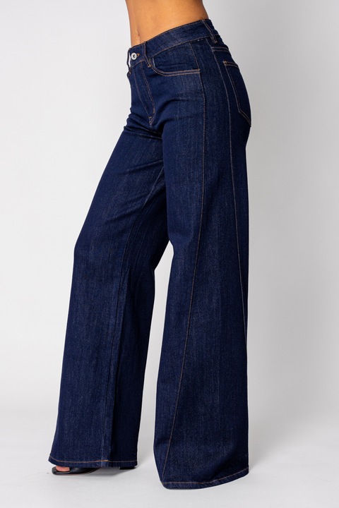 Blugi elastici largi Navy 19704, BLUE