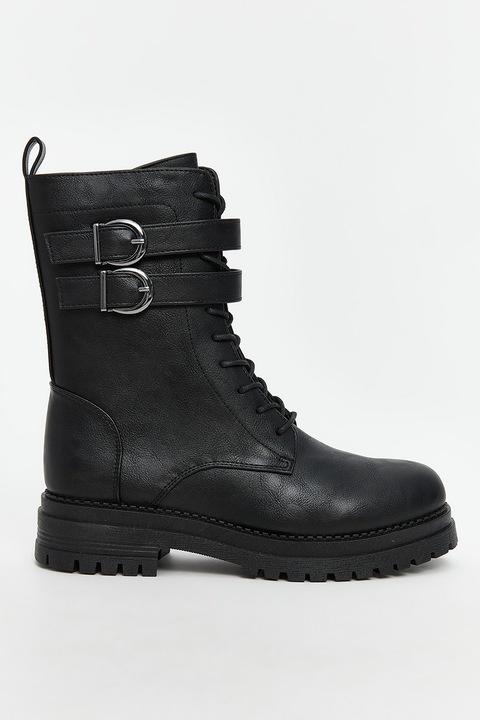 LC WAIKIKI, Ghete de piele ecologica cu sireturi, Negru, 40