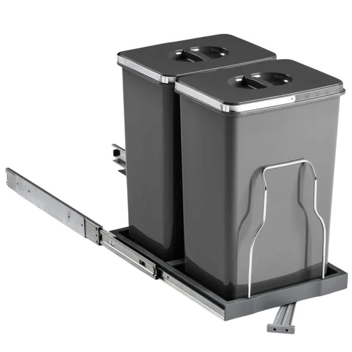 Cos de gunoi incorporabil, Patty Automatic, colectare selectiva cu 2 recipiente x 20 litri