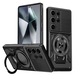 Husa pentru Samsung Galaxy A37 5G, SKYDDAR INNOVATION, RuggedCam, Inel magnetic, set cu sticker, Negru