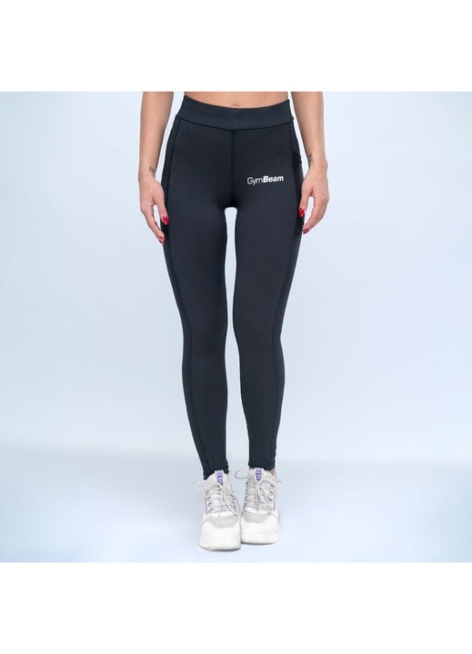 Női leggings, GymBeam, Mesh Black, rugalmas, fekete, L