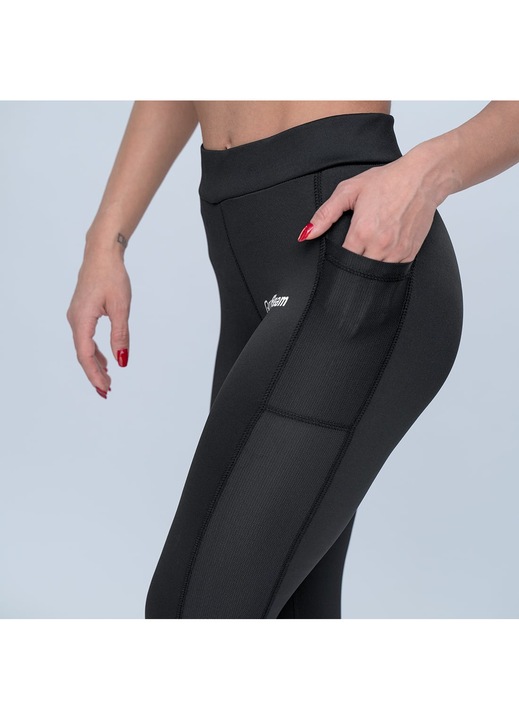 Női leggings, GymBeam, Mesh Black, rugalmas, fekete, L