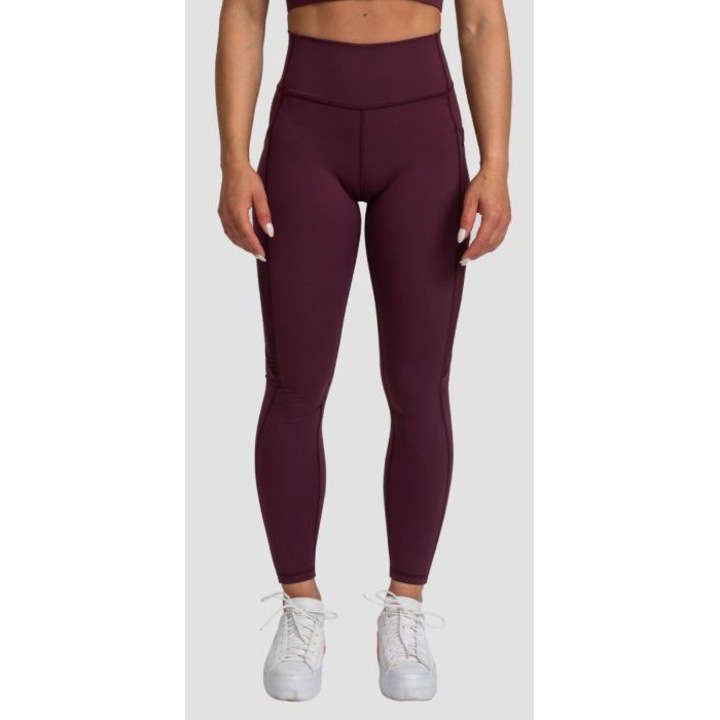 Colanți femei GymBeam, Mesh Panel, violet aubergine, S