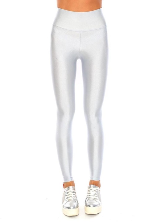 Női leggings, Lady Hurrem, fényes, ezüst, S méret