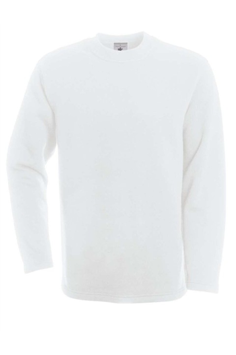 Bluza sweatshirt unisex 280 g/m², guler rotund, croiala dreapta, B&C BCWU610, White, S