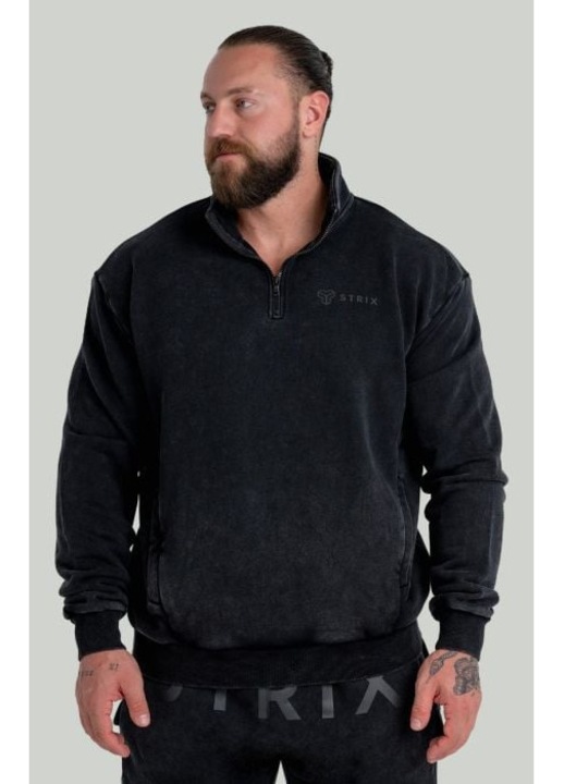 Hanorac Washed Black - STRIX, GymBeam, Negru