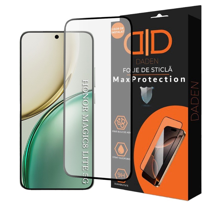 Фолио за стъкло за Honor Magic 8 Lite Daden MaxProtection, пълно покритие, професионална защита, изключително издръжливо, първокласно качество