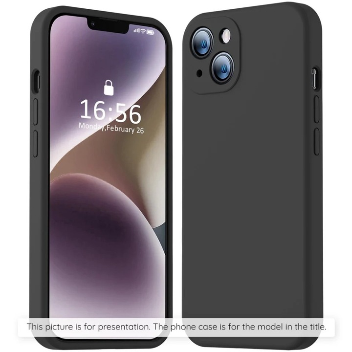 Husa pentru Realme 16 Pro+, SKYDDAR INNOVATION, din Silicon Catifelat, SoftElegance, set cu sticker, Negru