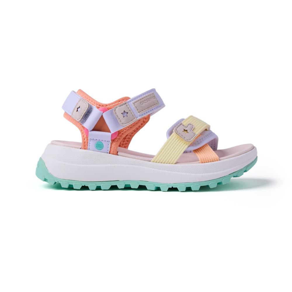 Gioseppo, Sandale cu talpa wedge si inchidere velcro Usenge, Multicolor, 34 EU