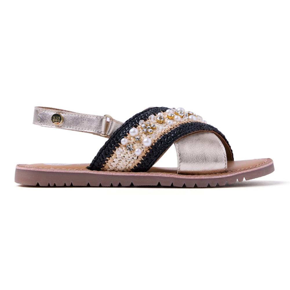 Gioseppo, Sandale slingback din piele Barto, Auriu, 35 EU