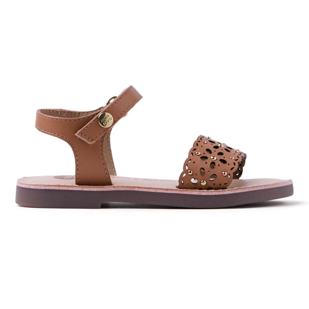 Gioseppo, Sandale din piele cu model cu decupaj Dipolog, Maro camel, 29 EU