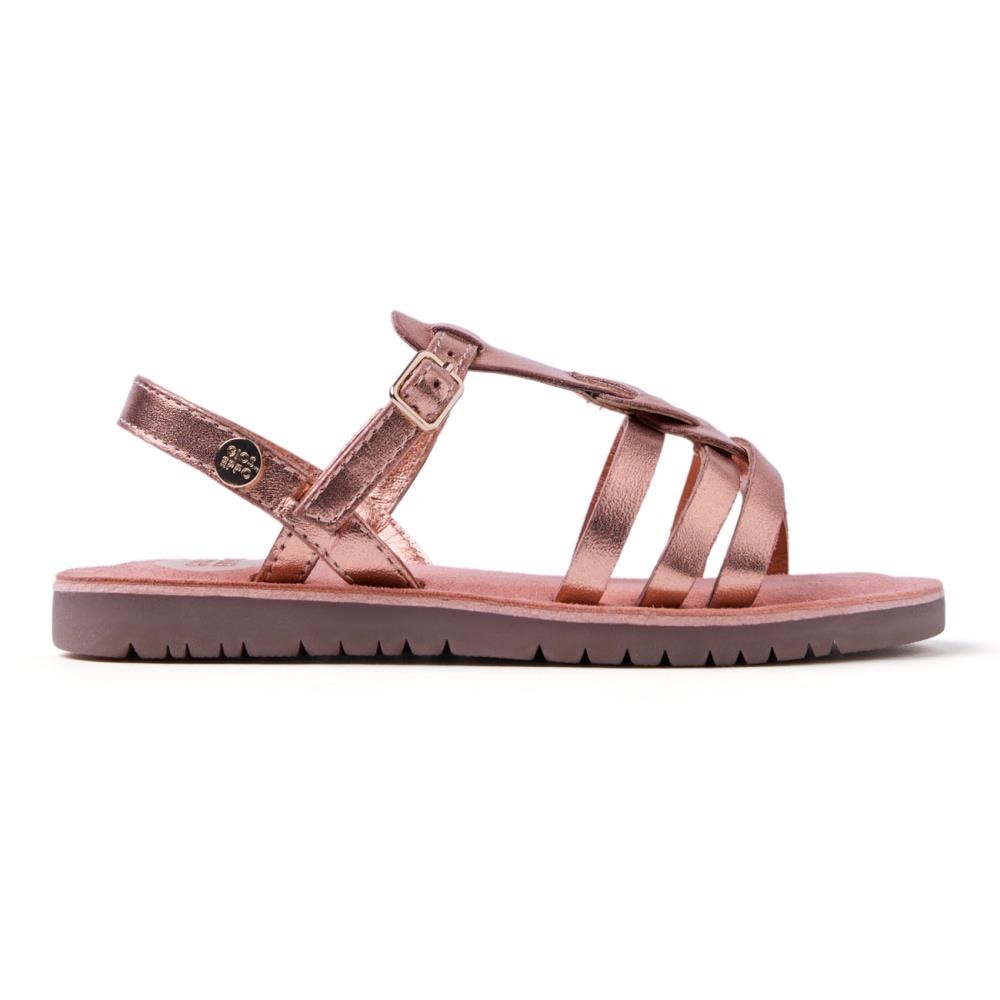 Gioseppo, Sandale din piele cu aspect metalizat si detaliu impletit Bearsden, Auriu rose, 37 EU