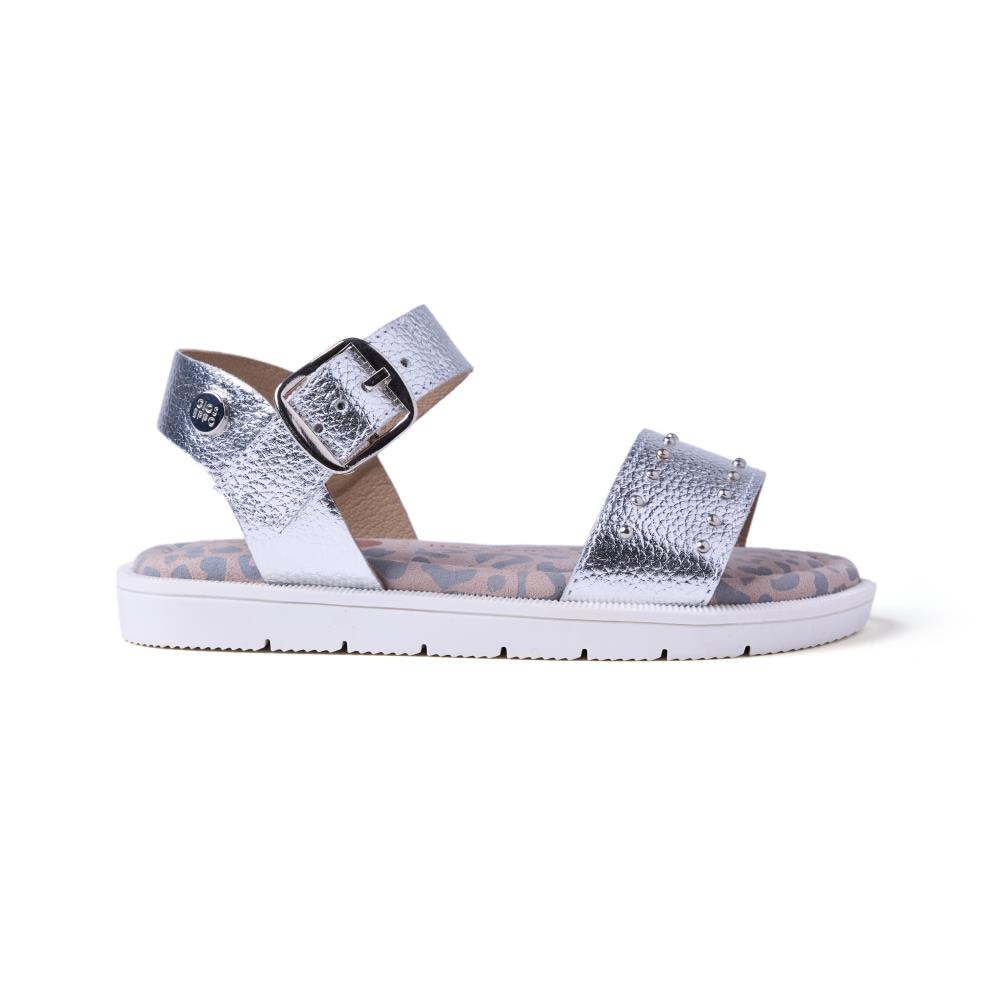 Gioseppo, Sandale din piele cu nituri Caberfae, Argintiu, 32 EU