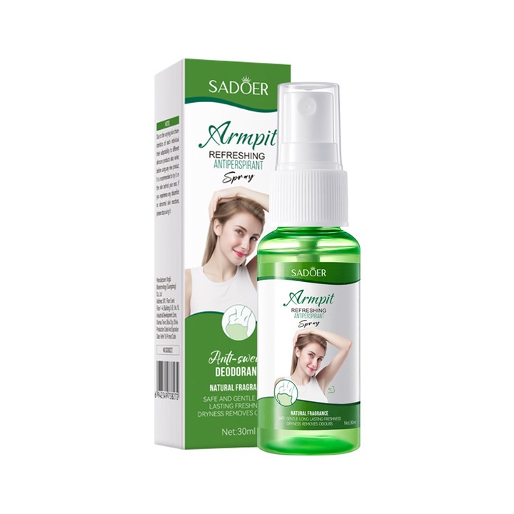 Spray antiperspirant, control miros, formula usoara, unisex, Sadoer