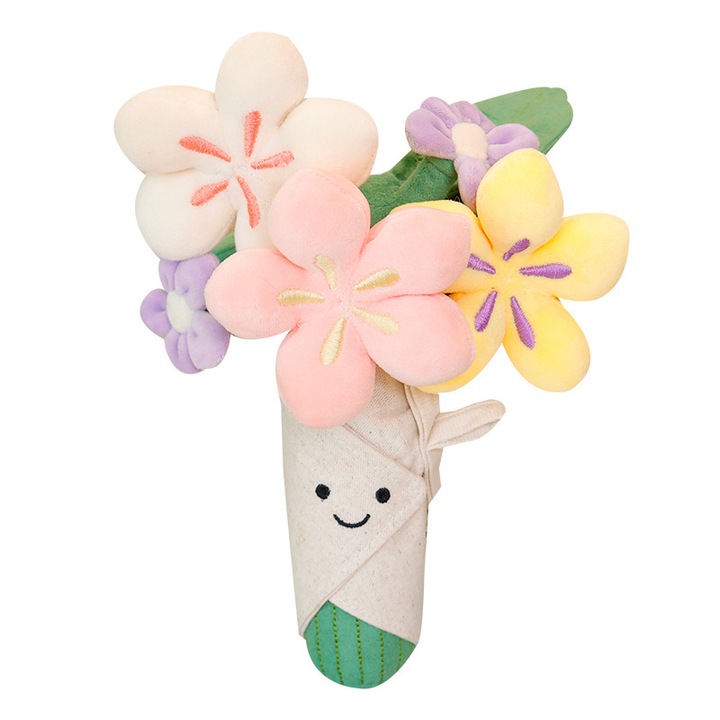 Плюшена играчка букет от цветя, 20 см, многофункционална, мека