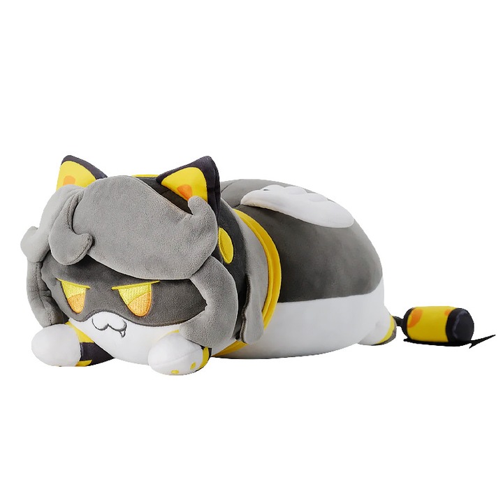 Jucarie de plus, pisica rotunda, detalii brodate, 30cm