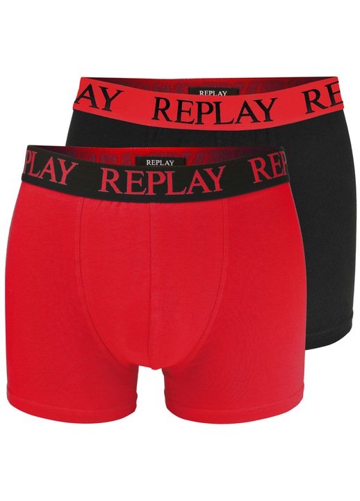 Boxeri bărbați Replay, set 2 bucăți, negri, măsize S
