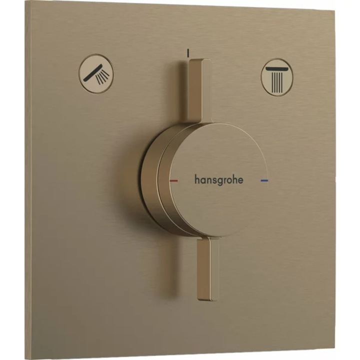 Baterie dus incastrata bronz periat Hansgrohe DuoTurn E 2 functii