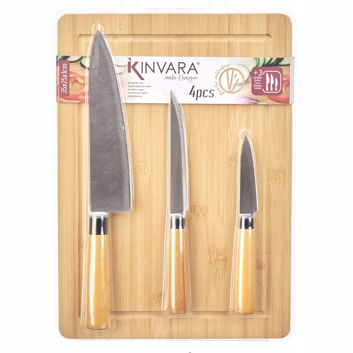 Konyhai vágódeszka, Kinvara, bambusz, 35x25x1,5cm
