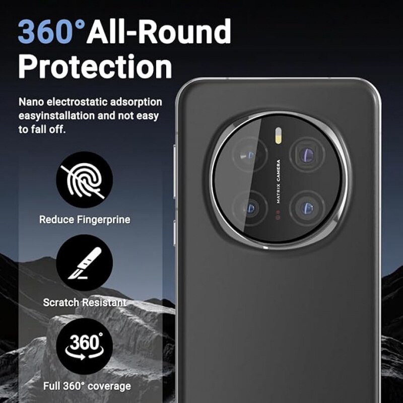 Set 2 Folii Protectie Camera Foto din Sticla Securizata 9H pentru Honor Magic 7 Pro, Transparenta, Anti-scratch