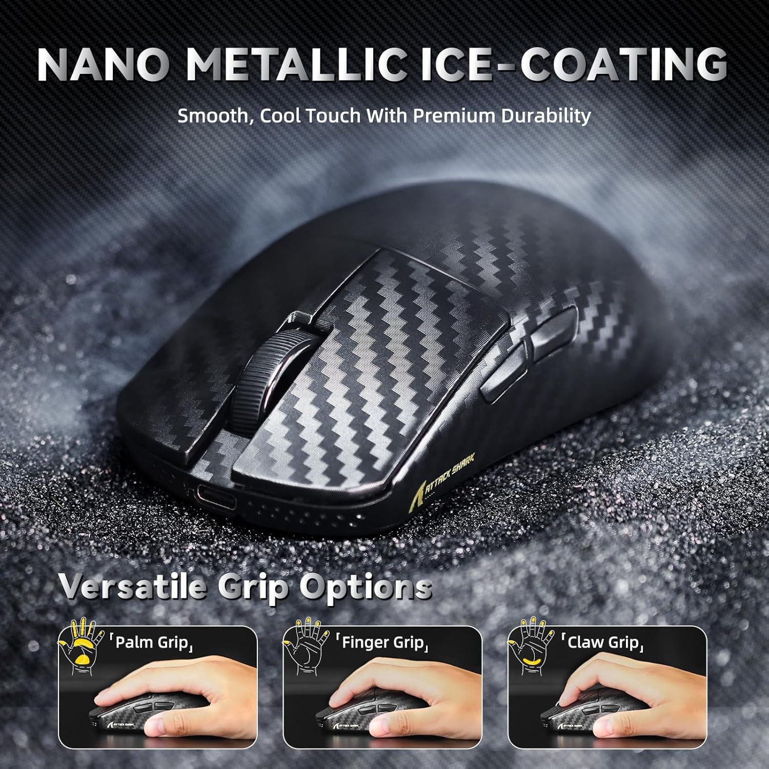 ATTACK SHARK R11 Ultra 8K – Mouse de Gaming Wireless din Fibra de